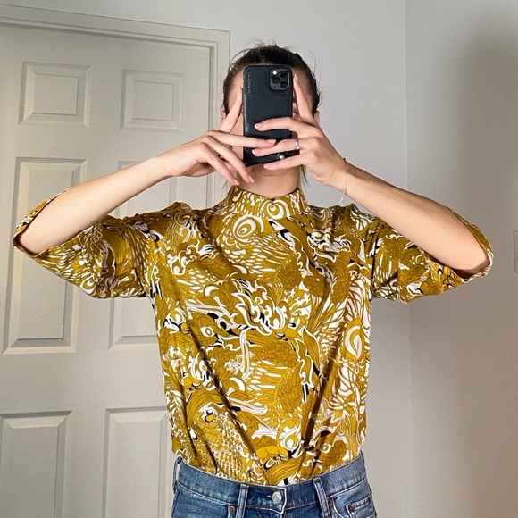 H&M Printed High-Neck Blouse (Size US 10) - Picture 4 of 9